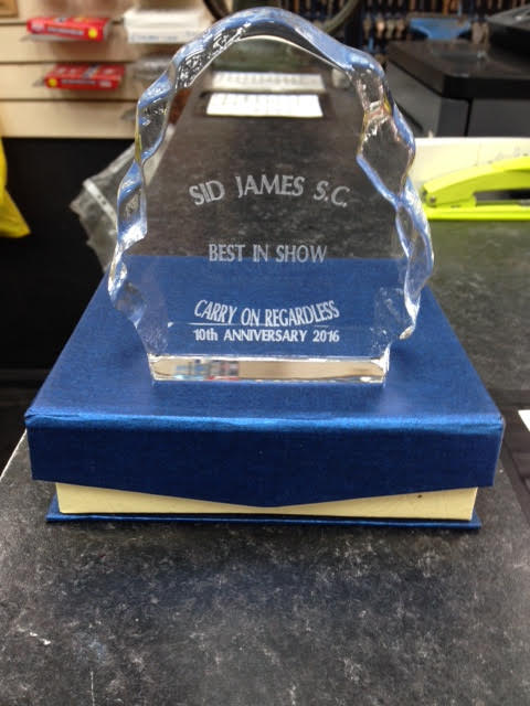 Glass Trophy Engraving